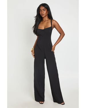 Seam Detail Underwired Wide Leg Jumpsuit
