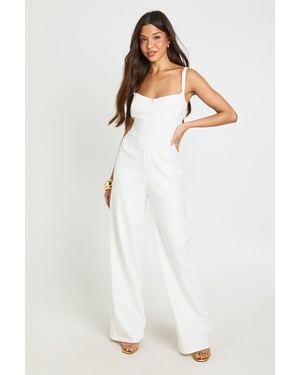 Seam Detail Underwired Wide Leg Jumpsuit