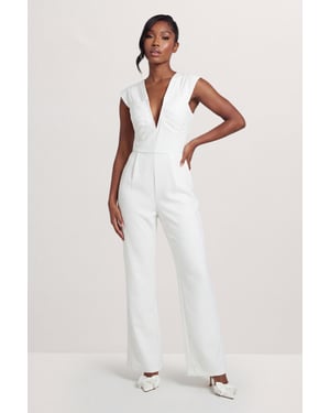 Tailored Pleated Structured Jumpsuit