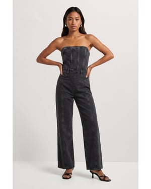 Bandeau Denim Wide Leg Jumpsuit