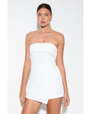 Bandeau Fold Over Button Skort Playsuit