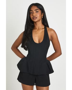 Structured Corset Halterneck Playsuit