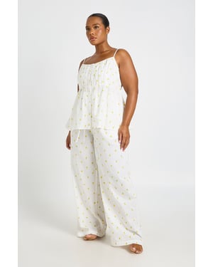 Plus Waffle Lemon Pyjama Trouser
