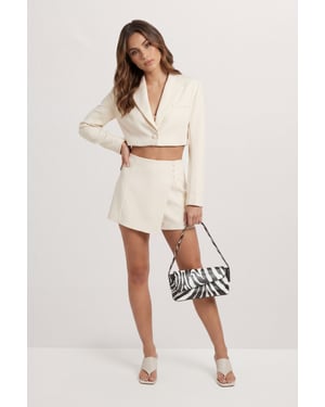 Tailored Button Front Skort