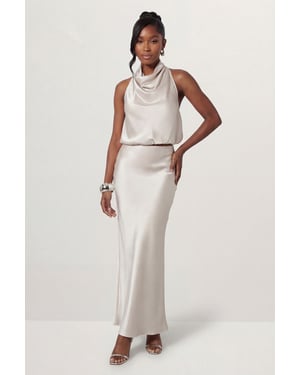 Premium Satin Bias Puddle Skirt Co-Ord