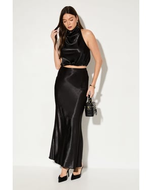 Premium Satin Bias Puddle Skirt Co-Ord
