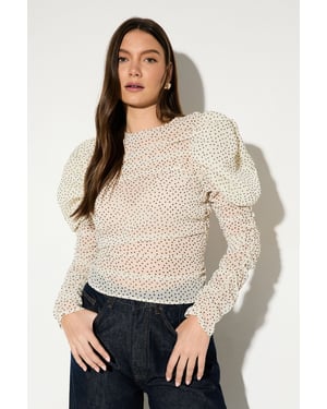 Puff Sleeve Shirred Top