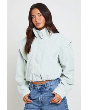 Nylon Funnel Neck Zip Through Track Top