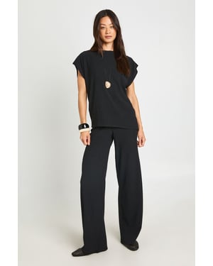 Tall Crinkle Asym Hem Top Straight Leg Co ord
