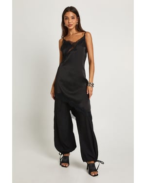 Poplin Low Rise Parachute Trousers