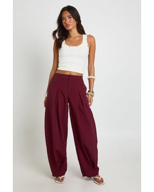 Nylon Pleat Front Barrel Trousers