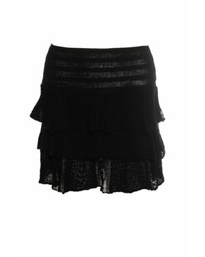 Maje, zwarte volantskirt