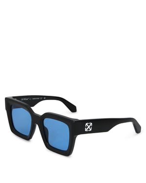 Accessories Off White Square Sunglasses in Black - Blue