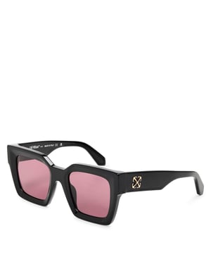 Accessories Off White Square Sunglasses in Black Burgundy