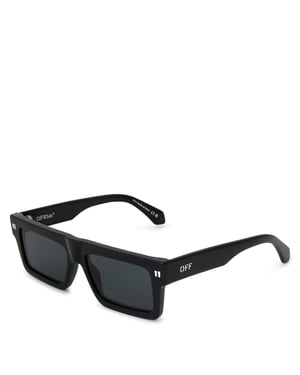Accessories Off White Chandler 53 Rectangle Sunglasses in Black Dark Grey