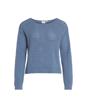 Vila Vibellisina boatneck ls knit top - raf