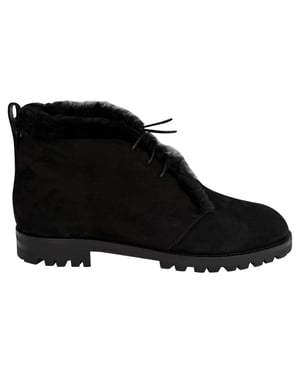 Manolo Blahnik Mircus Ankle Boots in Black Suede