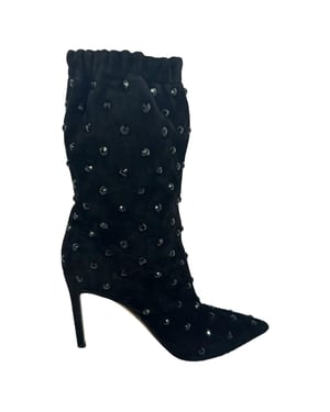 Valentino Rockstud Laarzen in Zwart Suède