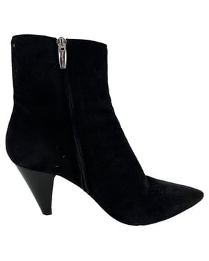 Gianvito Rossi Connie Heeled Ankle Boots in Black Suede
