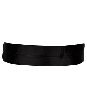 Lanvin Wide Waist Belt in Black Satin
