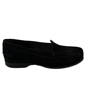 The Row Ruth Loafers in Black Suede
