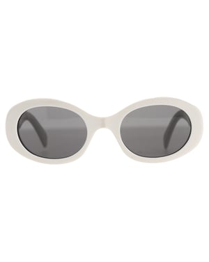 Celine Triomphe CL40194U Oval-Framed Sunglasses in White Acetate