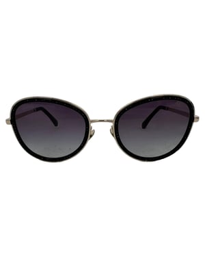 Chanel Gradient Crystal Round Glasses in Black Metal