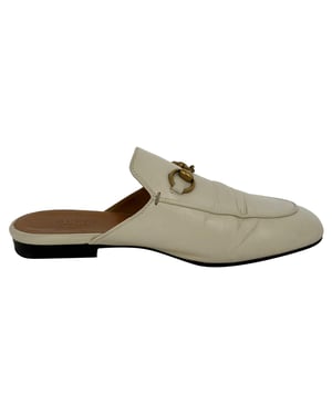 Gucci Horsebit Accent Mules in Witte Lederen