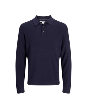 Jack & Jones Trui Cooper Knit Polo Blauw