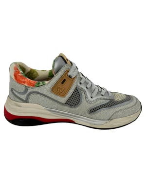 Gucci Ultrapace Low Top Sneakers in Silver Glitter