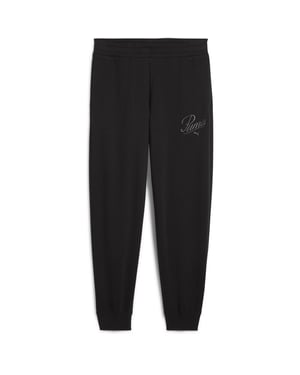 Women's Puma Ess Script Comfort Sweatpants Tr Cl Joggers in Puma Black