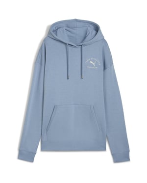 Women's Puma Class Relaxed Overhead Tech Fleece Hoodie in Cool Blue