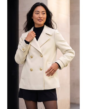 Petite Collar Double Breasted Coat