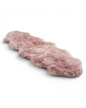Äkta fårskinn Rosa Rosa Dubbel Naturlig Fluffig Silky Mjuk Äkta Ullmatta