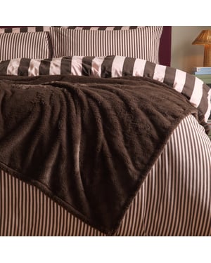Furn Kallu Double-Sided Faux-Fur Throw, Chocolate