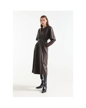 Jansen Amsterdam Linn lpu510 jurk dark brown