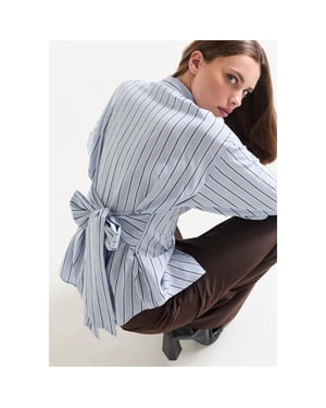 Jansen Amsterdam Livia mcs715 stripe belt blue/ brown
