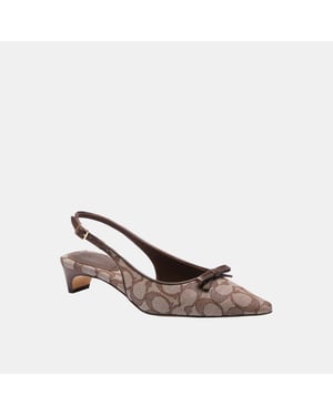 Bow Slingback Heel In Signature Jacquard