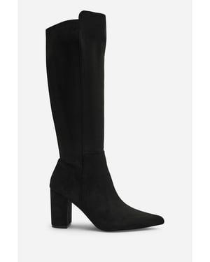 Wheres That From Womens Georgina Stretch Suede Knee High Pointed Boots