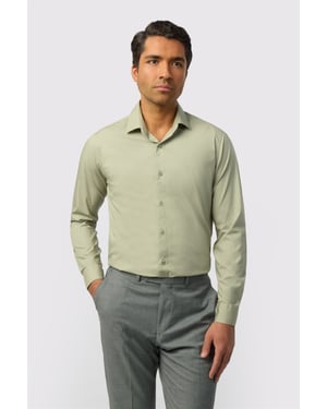 Long Sleeve Forward Point Collar Tailored Formal Shirt in Pale Green