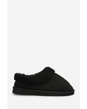 Wheres That From Womens Inaya Mule Slippers With Faux Fur Collar Trim