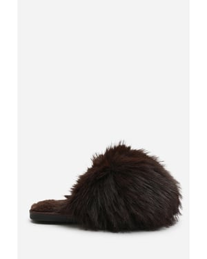 Wheres That From Womens Keira Extreme Fluffy Oversized Faux Fur Slippers