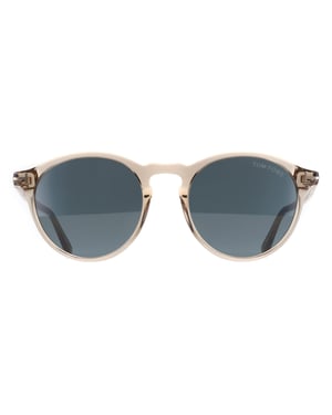 Tom Ford Round Mens Shiny Beige Blue Aurele FT0904