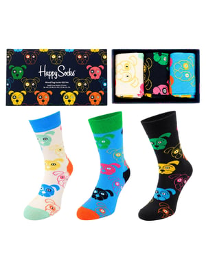 Happy Socks 3-Pack Multicolour Mixed Dog Gift Set