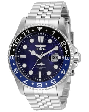 Invicta Pro Diver 35130 Herenhorloge - Quartz Uurwerk - Roestvrij Staal met Blauwe Wijzerplaat - 43 mm