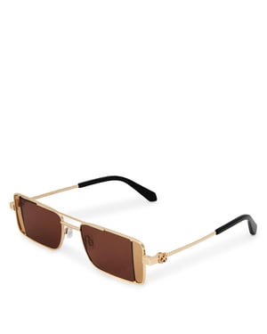 Accessories Off White Cortez Rectangle Sunglasses in Gold - Brown