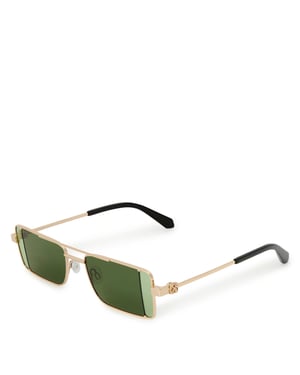 Accessories Off White Cortez Rectangle Sunglasses in Gold - Green