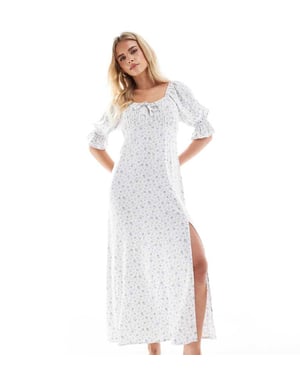 Miss Selfridge Petite maxi teklänning i blått blommönster