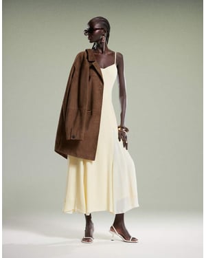 Forever New spliced maxi dress in lemon