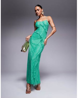 Forever New ruffle lace maxi dress in bright green